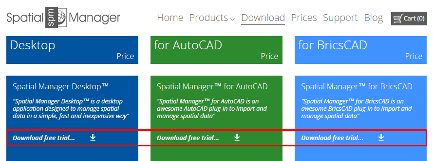 Spatial Manager download page