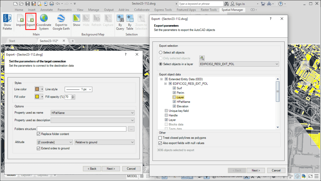 'Spatial Manager' Export (to KML/KMZ) function and parameters - Structured KML/KMZ files