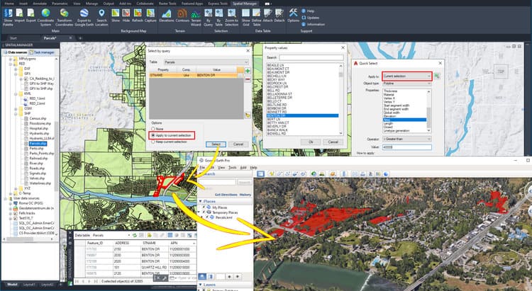Advanced objects selection through Spatial Manager - Selection by Query applied to existing selections