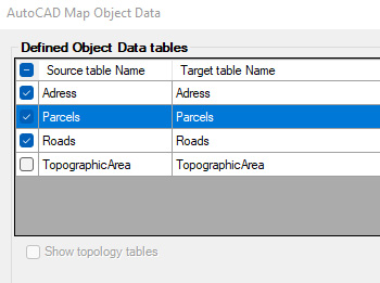 Convertir des données de AutoCAD Map