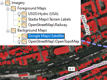 Multiple simultaneous background maps