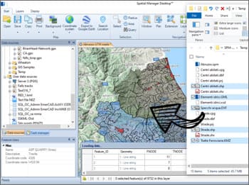Drag and drop spatial data to the maps
