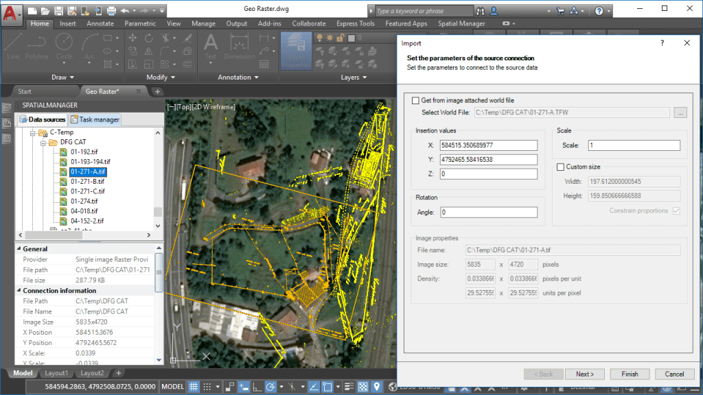 New 'Spatial Manager' Raster Images data provider in AutoCAD 2019