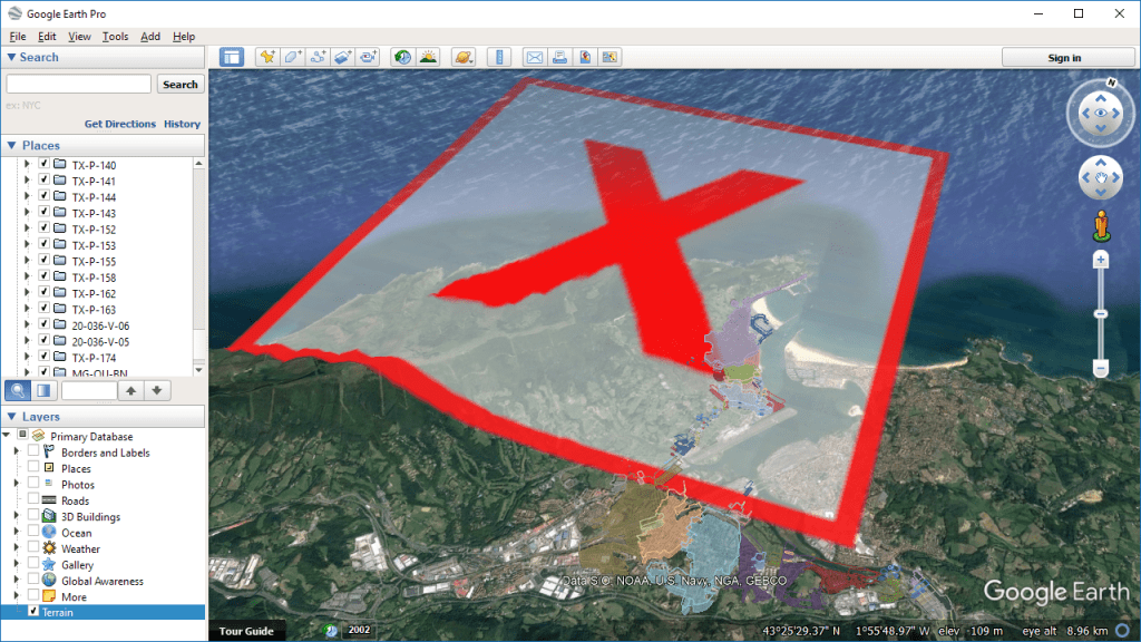 Google Earth problems when showing large images