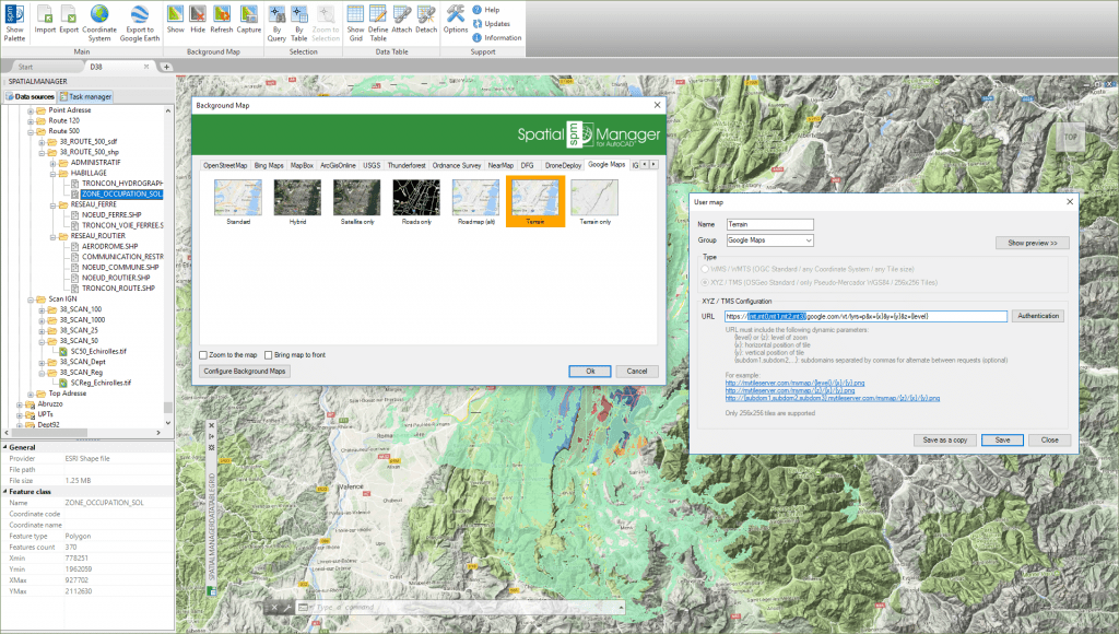 Sub-domain map servers setup in 'Spatial Manager'