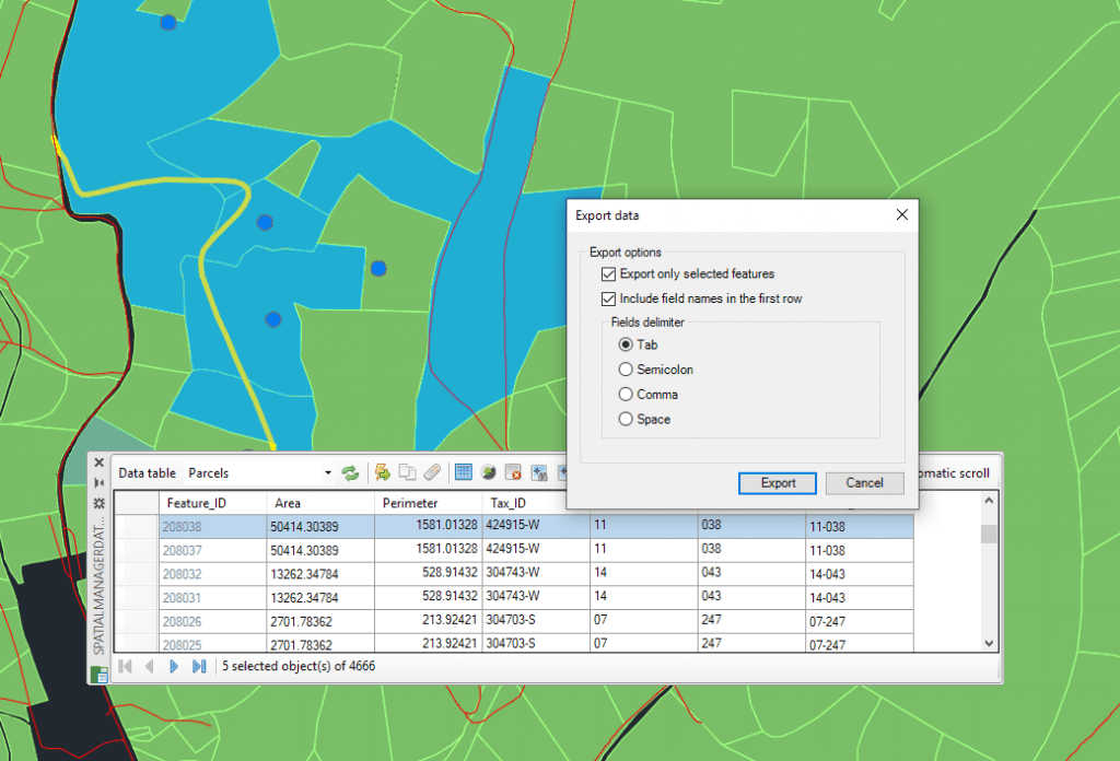 Parcels road-crossing analysis