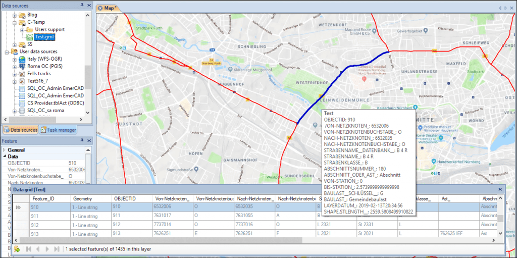 Import GML data from WFS servers