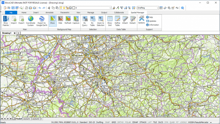OpenTopoMap in BricsCAD
