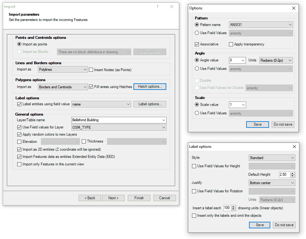 'Spatial Manager' Import options