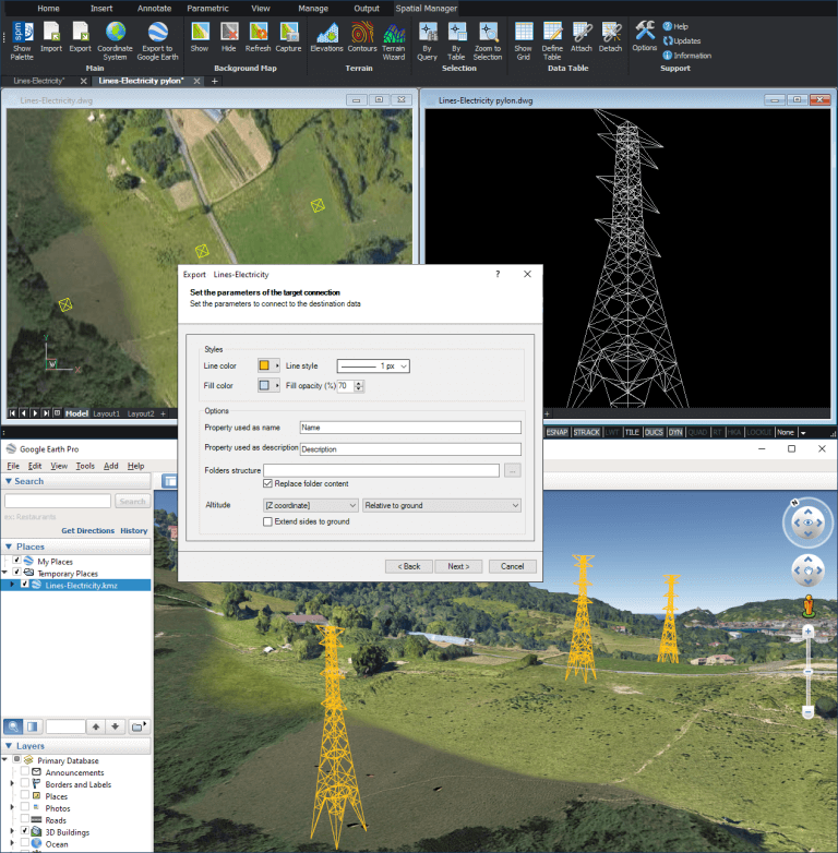 KML/KMZ Google Earth exporting parameters in 'Spatial Manager'