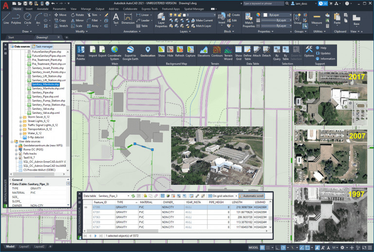 Inserted Google Earth images