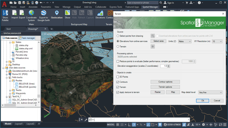 New Terrain options in ‘Spatial Manager for AutoCAD 6.1’ 