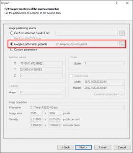 ‘Spatial Manager’ Raster Import parameters