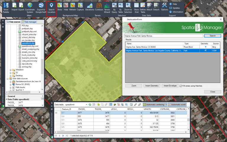 Finding locations and geographical objects in your drawings and maps