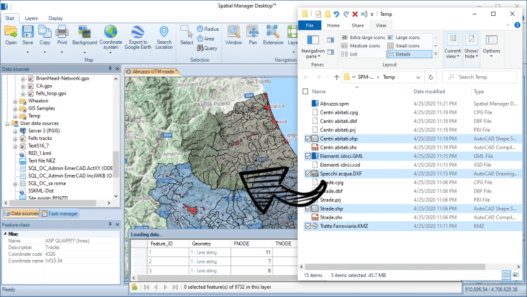 Drag and drop spatial files into a Map