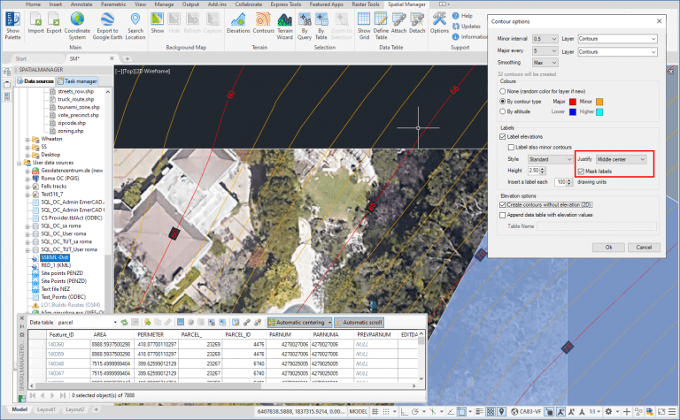 New label Masks option in the Spatial Manager Terrain wizard