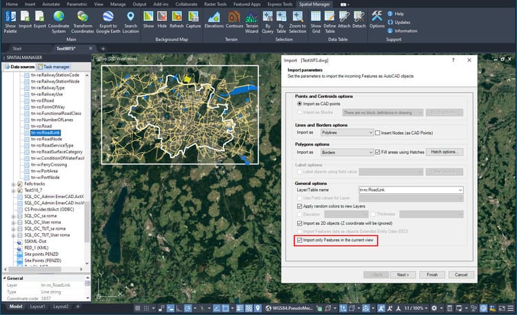 Spatial Manager - Spatial Filter in server while importing