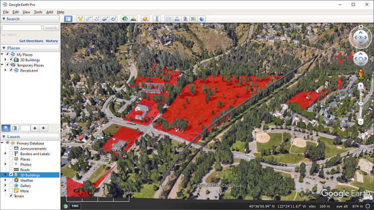 Filtered and selected objects exported to Google Earth by using the powerful Publishing to Google Earth function (Click to enlarge) Filtered and selected objects exported to Google Earth by using the powerful Publishing to Google Earth function