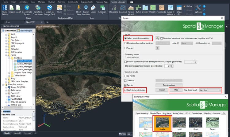 3D Terrain generation from drawing points using Spatial Manager's Terrain Wizard