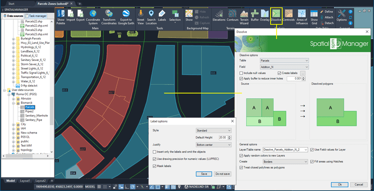 Dissolve function in ‘Spatial Manager’