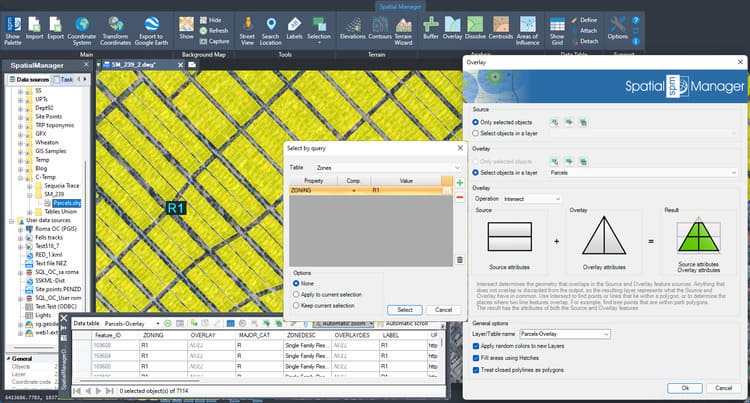 Using Overlays to find overlapped elements in ‘Spatial Manager’