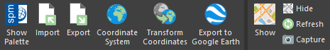 Export to Google Earth button in Spatial Manager ribbon