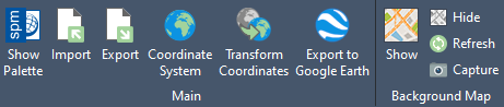 Export to Google Earth button in Spatial Manager ribbon
