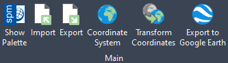Export button in Spatial Manager main ribbon tab