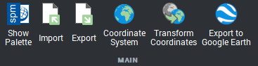 Export button in Spatial Manager main ribbon tab